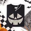 Small Black Jack-O-Lantern Dalmatian Print Halloween Night Parade Edition Comfort Colors Tee