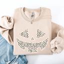 Small Sand Jack O Lantern Dalmatian Print Halloween Cozy Whimsical Autumn Festival Sweatshirt