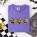  Jack O Lanterns Faux Quilt Classic Halloween Fall Autumn Trad Comfort Colors Tee