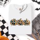 Large White Jack O Lanterns Faux Quilt Classic Halloween Fall Autumn Trad Comfort Colors Tee