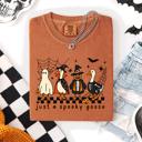 Medium Yam Just A Spooky Goose, Checkered, Halloween Comfort Colors Tee