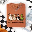 XL Yam Just A Spooky Goose Comfort Colors Tee Featuring Dracula Vampire Ghost And Mummy Halloween Design