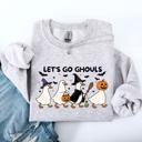 XXXL Ash Light Gray Let's Go Ghouls Geese Goose Halloween Witch Theme Spooky Seasonal Graphic Sweatshirt