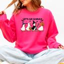 Large Crunhberry Bright Pink Let's Go Ghouls Geese Goose Halloween Witch Theme Spooky Seasonal Graphic Sweatshirt