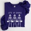  Let's Go Ghouls Skeleton Cheerleaders Halloween Night Parade Spooky Spirit Sweatshirt