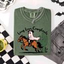 Small Moss Dark Green Long Live Cowghouls, Cowgirls Western Halloween Cute Celebration Comfort Colors Tee