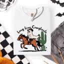 XXXL White Long Live Cowghouls, Cowgirls Western Halloween Cute Celebration Comfort Colors Tee