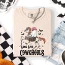 Small Ivory Cream Long Live Cowghouls Skeleton Ghost Horse Halloween Spooky Night Gothic Vibes Comfort Colors Tee