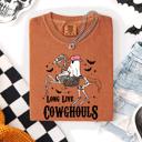 XXXL Yam Long Live Cowghouls Skeleton Ghost Horse Halloween Spooky Night Gothic Vibes Comfort Colors Tee
