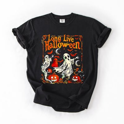 Long Live Halloween Pumpkin Classic Vintage Ghosts Forever Spooky Season Edition Comfort Colors Tee