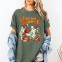 Large Moss Dark Green Long Live Halloween Pumpkin Classic Vintage Ghosts Forever Spooky Season Edition Comfort Colors Tee