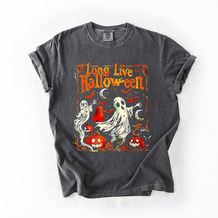 Long Live Halloween Pumpkin Classic Vintage Ghosts Forever Spooky Season Edition Comfort Colors Tee