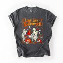 Medium Pepper Dark Gray Long Live Halloween Pumpkin Classic Vintage Ghosts Forever Spooky Season Edition Comfort Colors Tee