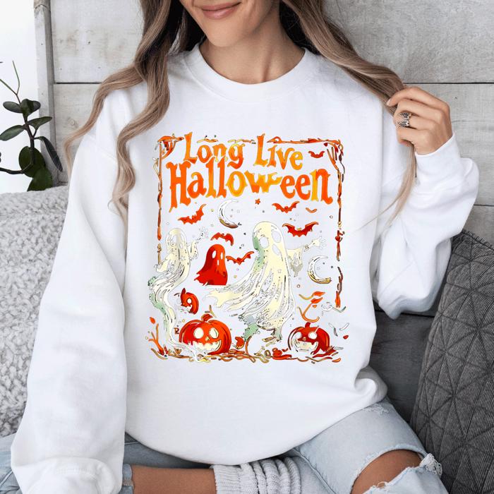 Long Live Halloween Pumpkin Classic Vintage Ghosts Spooky Season Limited Edition Sweatshirt