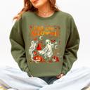 XXXL Military Green Long Live Halloween Pumpkin Classic Vintage Ghosts Spooky Season Limited Edition Sweatshirt