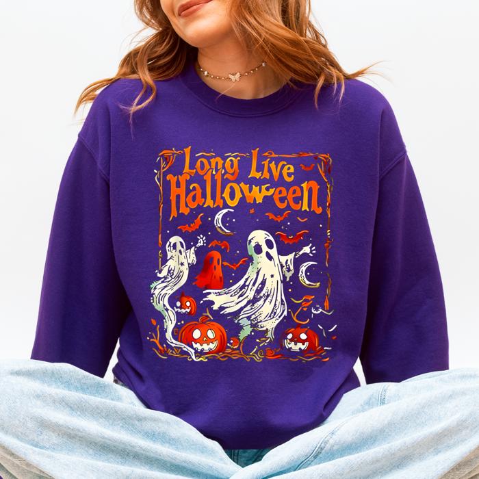 Long Live Halloween Pumpkin Classic Vintage Ghosts Spooky Season Limited Edition Sweatshirt