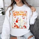 XXXL White Long Live Halloween Pumpkin Classic Vintage Ghosts Spooky Season Limited Edition Sweatshirt