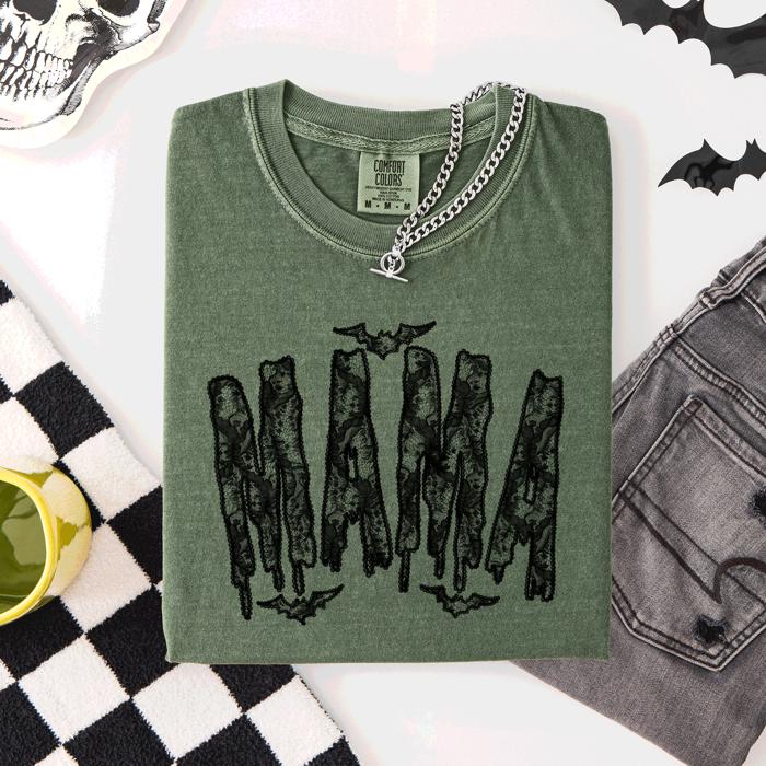 Mama Faux Lace Halloween Coquette Cute Fashion Statement Special Edition Comfort Colors Tee