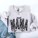 XL Ash Light Gray Mama Faux Lace Halloween Coquette Inspired Vintage Gothic Graphic Cozy Sweatshirt