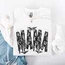 XXL White Mama Faux Lace Halloween Coquette Inspired Vintage Gothic Graphic Cozy Sweatshirt
