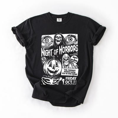 Night Of Horrors Halloween Spooky Scary Witch Midnight Monster Mash Edition Comfort Colors Tee