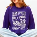  Night Of Horrors Halloween Spooky Witch Scary Ghosts Black Cat Haunting Illustration Sweatshirt