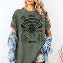 Medium Moss Dark Green Ouija Board Spooky Tarot Halloween Witch Moonlight Seance Mystic Symbols Night Sky Hauntings Comfort Colors Tee