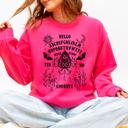 Small Crunhberry Bright Pink Ouija Board Spooky Tarot Halloween Witch Mystic Symbols Divination Circle Edition Sweatshirt