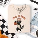 XXL Ivory Cream Raccoon Trick Or Treat Halloween Spooky Nighttime Illustration Artwork Comfort Colors Tee
