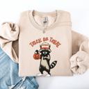  Raccoon Trick Or Treat Halloween Spooky Cozy Nighttime Autumn Theme Seasonal Fun Sweatshirt