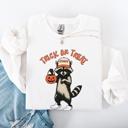 XXXL White Raccoon Trick Or Treat Halloween Spooky Cozy Nighttime Autumn Theme Seasonal Fun Sweatshirt