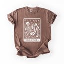  Read In Peace Halloween Skeleton Tarot Books Library Spooky Edition Comfort Colors Tee