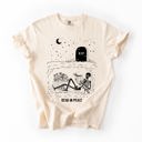 Large Ivory Cream Read In Peace Skeleton RIP Halloween Booktok Bookish Library Edition Comfort Colors Tee