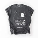 Small Pepper Dark Gray Read In Peace Skeleton RIP Halloween Booktok Bookish Library Edition Comfort Colors Tee