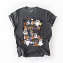  Reading Ghosts Bookish Library Spooky Halloween Booktok Classic Literary Lovers Cozy Comfort Colors Tee
