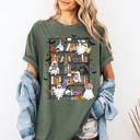 XL Moss Dark Green Reading Ghosts Bookish Library Spooky Halloween Booktok Classic Literary Lovers Cozy Comfort Colors Tee