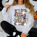 Large Ash Light Gray Reading Ghosts Bookish Library Spooky Halloween BookTok Cozy Seasonal Graphic Sweatshirt