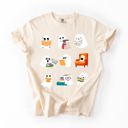  Reading Ghosts Halloween Library Books Scene Artwork Print Collection Comfort Colors Tee