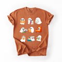 XXL Yam Reading Ghosts Halloween Library Books Scene Artwork Print Collection Comfort Colors Tee