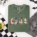  Reading Ghosts, Witches, Wizards Halloween Night Book Lovers Illustration Comfort Colors Tee