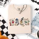 XL Ivory Cream Reading Ghosts, Witches, Wizards Halloween Night Book Lovers Illustration Comfort Colors Tee