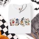 XL White Reading Ghosts, Witches, Wizards Halloween Night Book Lovers Illustration Comfort Colors Tee