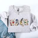 Small Ash Light Gray Reading Ghosts, Witches, Wizards, Halloween Graphic Sweatshirt
