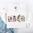 Large White Reading Ghosts, Witches, Wizards, Halloween Graphic Sweatshirt