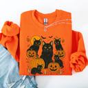 XXXL Orange Retro Black Cats, Pumpkins, Halloween, Spooky Vintage Autumn Nightfall Celebration Edition Sweatshirt
