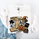XXXL White Retro Halloween Monsters Witch Creepy Vintage Nightfall Edition Classic Spooky Motifs And Nostalgic Sweatshirt