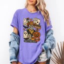 XXL Violet Purple Retro Skeleton Motel Classic Vintage Halloween Night Edition Deluxe Collectible Comfort Colors Tee