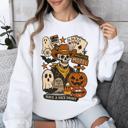  Retro Skeleton Motel Vintage Halloween Nostalgia Graphic Design Collective Edition Sweatshirt