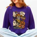 XXXL Purple Retro Skeleton Motel Vintage Halloween Nostalgia Graphic Design Collective Edition Sweatshirt