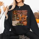 Large Black Retro Trick Or Treat Creep Halloween Spooky Vintage Nostalgia Throwback Sweatshirt